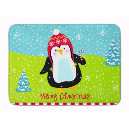 Carolines Treasures Merry Christmas Happy Penguin Machine Washable Memory Foam Mat VHA3015RUG